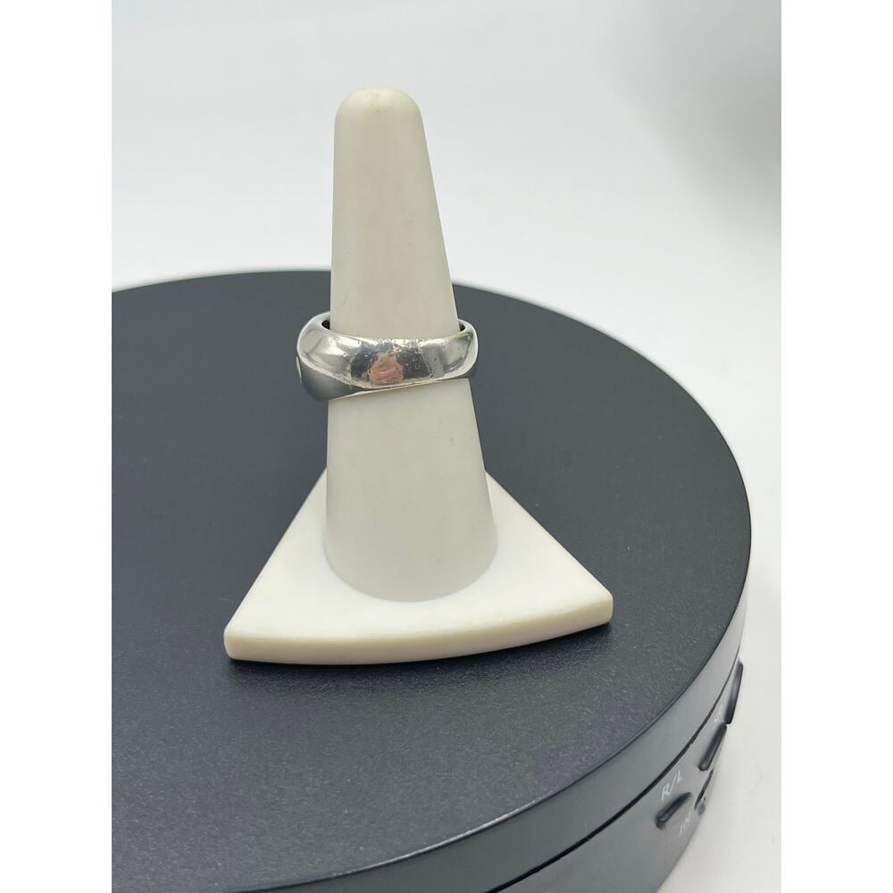 Chateau D'Argent C^A Sterling Green Cream Enamel Petal Flower Dome Ring sz 8.25 - Picture 10 of 10